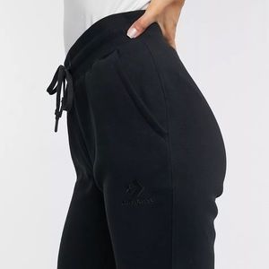 Convere High Waisted Slim Fit Black Sweatpants